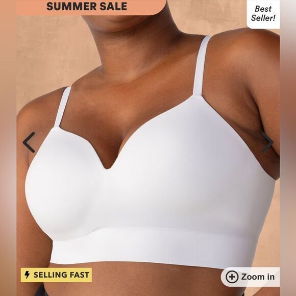 Truekind Supportive Comfort Wireless Shaping Bra White Large NWT‎ in packaging - Picture 1 of 8